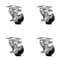 Service Caster 3.5 Inch Soft Rubber Wheel Swivel Top Plate Caster Set with Brake SCC-20S3514-SRS-TLB-4 - alternate 1